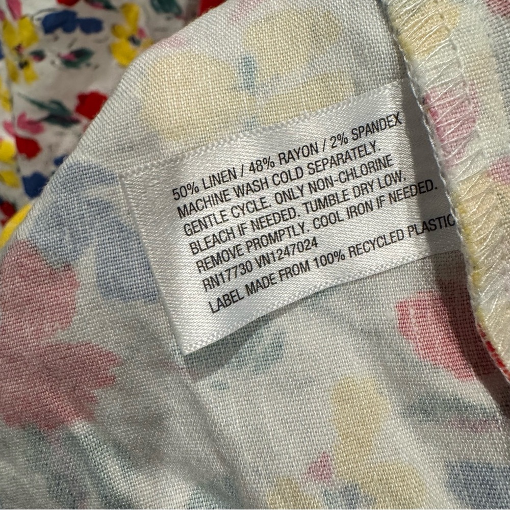 Rixo x Target Floral Puff Sleeve Linen Blend Mini Dress Multi Size 16/18W - Picture 6 of 9